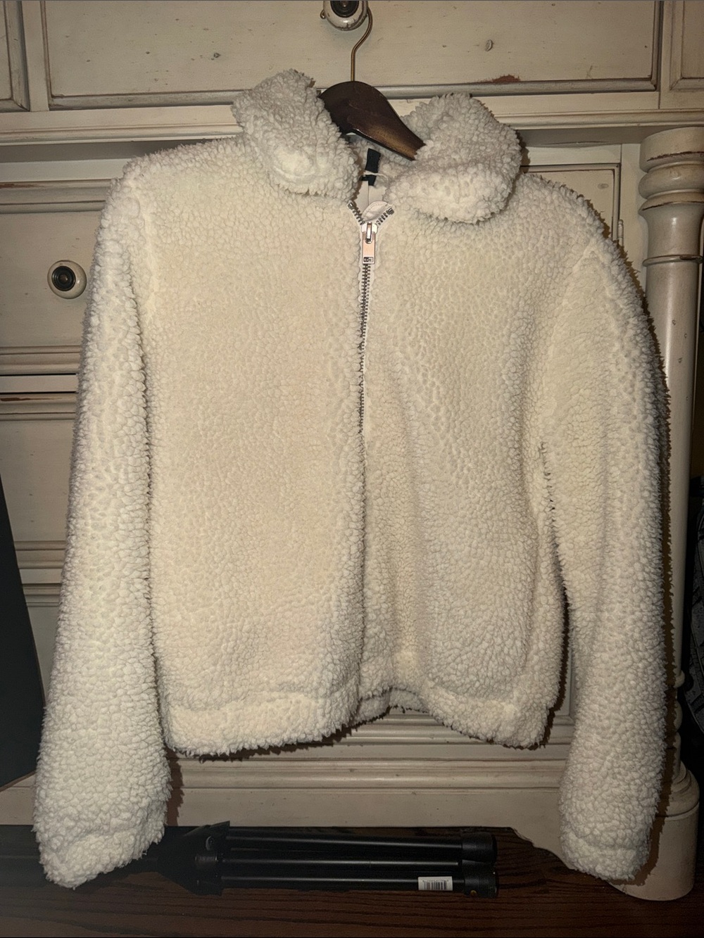 Divided Cream Sherpa Zip Jacket